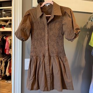 Brown Button-Up Dress